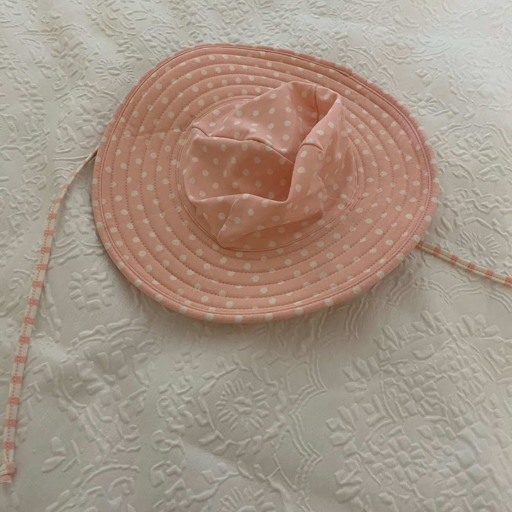 Ruffle Butts Pink Polka Dot Kids Hat